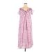 H&M Casual Dress - Midi V Neck Short sleeves: Pink Floral Dresses - Women's Size X-Large