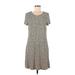 Amazon Essentials Cocktail Dress - Shift Scoop Neck Short sleeves: Gray Leopard Print Dresses - Women's Size Medium