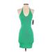 Wild Fable Cocktail Dress - Bodycon Halter Sleeveless: Green Solid Dresses - Women's Size X-Small