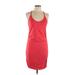 Splendid Casual Dress - Mini Scoop Neck Sleeveless: Red Print Dresses - Women's Size Large