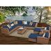 Lark Manor™ Ambroselli 13 Piece Wicker Sectional Seating Group w/ Cushions Synthetic Wicker/All - Weather Wicker/Wicker/Rattan in Blue | Outdoor Furniture | Wayfair