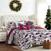 The Holiday Aisle® Aarica Microfiber Reversible Quilt Set Polyester/Polyfill/Microfiber in Red/White | King Quilt + 5 Additional Pieces | Wayfair