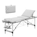 Mondeer Massageliege Klappbar Mobile Therapieliege Massagebett Leichter Massagetisch 3 Zonen mit höhenverstellbaren Aluminiumfüße, Weiß