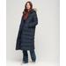 Faux Fur Hooded Longline Puffer Coat