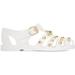 White Teddy Stud Jelly Sandals