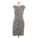 Connected Apparel Casual Dress - Sheath Cowl Neck Short sleeves: Gray Dresses - Women's Size 12