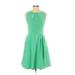 Cynthia Rowley TJX Casual Dress - A-Line: Green Solid Dresses - Women's Size X-Small