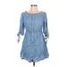 Want and Need Casual Dress: Blue Dresses - Women's Size Large