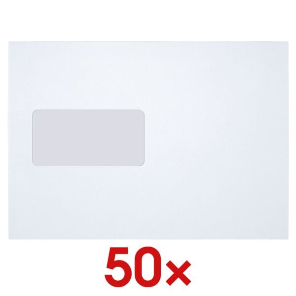 BONG 2x Briefumschläge C5 mit Fenster und Haftklebung, 22.9x16.2 cm Image