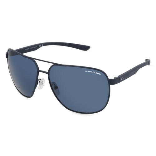 Armani Exchange AX2047S Herren-Sonnenbrille Vollrand Rund Metall-Gestell, blau