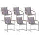 Lot de 6 fauteuils bas de jardin gris