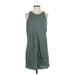 Lands' End Casual Dress - Mini High Neck Sleeveless: Green Print Dresses - Women's Size X-Small