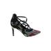 Marc Fisher Heels: Pumps Stiletto Party Black Print Shoes - Women's Size 6 1/2 - Pointed Toe