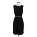 Ellen Tracy Casual Dress - Sheath High Neck Sleeveless: Black Solid Dresses - Women's Size 4