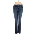 Express Jeans Jeggings - Mid/Reg Rise: Blue Bottoms - Women's Size 8 - Dark Wash