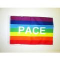 AZ FLAG Bandiera Arcobaleno Pace 45x30cm - BANDIERINA Pace - Rainbow Flag 30 x 45 cm cordicelle