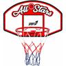 Canestro da Basket 90x60 cm in Metallo Regolamentare All Stars Bianco Rosso