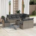 Vidaxl - Set Divano da Giardino 9 pz con Cuscini Grigio in Polyrattan