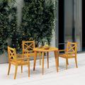 Set di 3 Sedie da Pranzo da Esterni,Sedie Moderna Di Design in Legno Massello di Acacia -IT78505