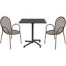 Opera - set tavolo in metallo cm 70 x 70 x 73 h con 2 sedute