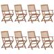 Set di 8 Sedie da Giardino Pieghevoli Sedie Poltrona da Esterno in Legno Massello Acacia ITD59403