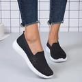 Femme Basket Ballerines Slip-Ons Chaussures de confort Extérieur Marche Couleur unie Eté Talon Plat Bout rond Elégant Décontractées Confort Marche Satin Mocassins Noir et gris Noir Vert Claire