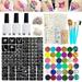 Glitter Tattoo Kit Temporary Tattoo Set 24 Glitter Colors 93 Patterns Templates Body Nail Glitter Art Paint Party Tattoo Makeup