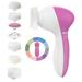 Coslus 7-in-1 Face Cleansing Brush Electric Facial Cleaning Brush Skin Care Massaging Device with Replacement Heads (Rose Red) face beauty device skin care massage brush