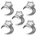 Yueyihe 5 pcs Decorative Nail Manicure Charms Star Moon Nail Art Charms Metal Nail Charms Decor