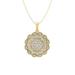 ARAIYA FINE JEWELRY 14K Yellow Gold Diamond Composite Cluster Pendant with Gold Plated Silver Cable Chain Necklace (1/2 cttw I-J Color I2-I3 Clarity) 18