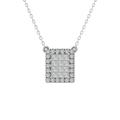 ARAIYA FINE JEWELRY 10K White Gold Round and princess-shape Lab Grown Diamond Composite Cluster Pendant with Gold Plated Silver Cable Chain Necklace (1/3 cttw D-F Color VS Clarity) 18