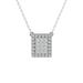 ARAIYA FINE JEWELRY 10K White Gold Round and princess-shape Lab Grown Diamond Composite Cluster Pendant with Gold Plated Silver Cable Chain Necklace (1/3 cttw D-F Color VS Clarity) 18