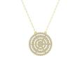 ARAIYA FINE JEWELRY 14K Yellow Gold Lab Grown Diamond Composite Cluster Pendant with Gold Plated Silver Cable Chain Necklace (1/2 cttw D-F Color VS Clarity) 18