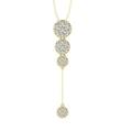 ARAIYA FINE JEWELRY 14K Yellow Gold Lab Grown Diamond Composite Cluster Pendant with Gold Plated Silver Cable Chain Necklace (1 cttw D-F Color VS Clarity) 18