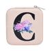 CAKVIICA Personalized Women s Jewelry Box Travel Jewelry Box English Alphabet Flower Jewelry Makeup Bag Gifts For Women Gifts For Friends