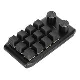 Mini Custom Keypad 12 Mechanical Keys 2 Knobs Programmable Red Switch Programming Macro Keypad for PC Gaming Multimedia Wireless BT(Inbuilt Battery Included)