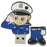 U Disk Cartoon Creative Flexible Plastic Portable for Windows 98 / Me / 2000 / XP USB2.0Policeman 16G