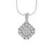 ARAIYA FINE JEWELRY 14K White Gold Diamond Composite Cluster Pendant with Gold Plated Silver Cable Chain Necklace (5/8 cttw I-J Color I2-I3 Clarity) 18