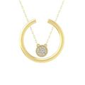 ARAIYA FINE JEWELRY 10K Yellow Gold Lab Grown Diamond Composite Cluster Pendant with Gold Plated Silver Cable Chain Necklace (1/10 cttw D-F Color VS Clarity) 18