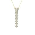 ARAIYA FINE JEWELRY 14K Yellow Gold Diamond Composite Cluster Pendant with Gold Plated Silver Cable Chain Necklace (1/2 cttw I-J Color I2-I3 Clarity) 18