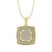 ARAIYA FINE JEWELRY 14K Yellow Gold Lab Grown Diamond Composite Cluster Pendant Silver Yellow Plating Cable Chain Necklace (1/2 cttw D-F Color VS Clarity) 18