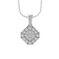 ARAIYA FINE JEWELRY 10K White Gold Lab Grown Diamond Composite Cluster Pendant with Gold Plated Silver Cable Chain Necklace (5/8 cttw D-F Color VS Clarity) 18
