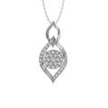 ARAIYA FINE JEWELRY 10K White Gold Diamond Composite Cluster Pendant with Gold Plated Silver Cable Chain Necklace (1/3 cttw I-J Color I2-I3 Clarity) 18