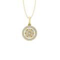 ARAIYA FINE JEWELRY 14K Yellow Gold Diamond Composite Cluster Pendant with Gold Plated Silver Cable Chain Necklace (1/4 cttw I-J Color I2-I3 Clarity) 18