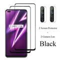 for OPPO Realme 6 Pro Glass Screen Protectors On Realmi 7 pro 6i 6 i 7i i7 8 Protective Tempered Camera Len Glass Film Realme6i 4 in 1 Black Realme 6 Pro