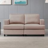 90.1 W Sectional Sofa Couch for Living Room Oversized 3 Seat Couch with Linen Fabric Couches Funiture Set for Apartment/Bedroom Comfortable Sofa Couch with Comfy Cushion & Wood F