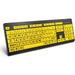 Large Print Computer Keyboard Wired USB High Contrast Keyboard with Oversized Print Letters for Visually Impaired Low Vision Individuals (Yellow+Black)