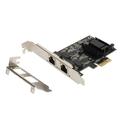 PCIe Network Card Dual Port RTL8125BG Chip 2500 1000 100Mbps 2.5GBase T PCIe Internet Adapter for Desktops PC Servers