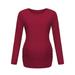 Jacenvly Ladies Fashion Solid Color Long Sleeve Pregnant Woman Casual Clothe Top New Year Gift Birthday Gifts for Women Clearance Items for Women