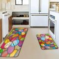 Jacenvly Easter Kitchen Decor Easter Kitchen Rugs and Mats Set of 2 Farmhouse Bunny Truck Kitchen Mat for Floor Spring Easter Decorations for The Home 17x29 Inch-17x47 inch Easter Dress for Women